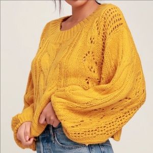 Lulu’s Alden Balloon Sleeve Cropped Sweater